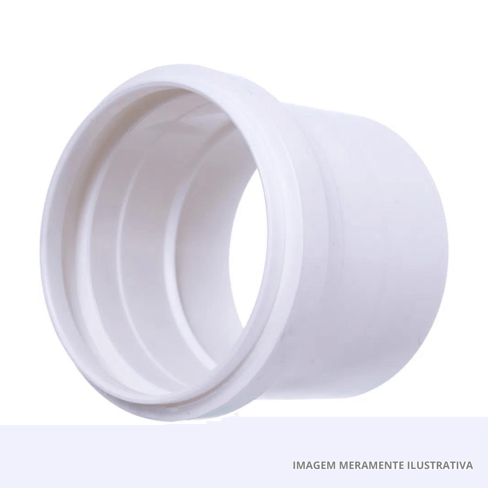 Luva Simples PVC 75mm Branca Fortlev